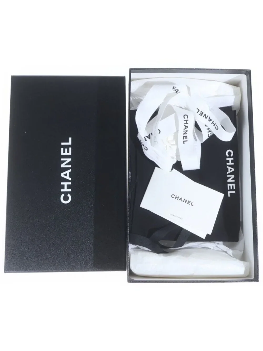 Chanel CC Logo Ballerina Flat Shoes Pumps Lambskin Leather Beige Black